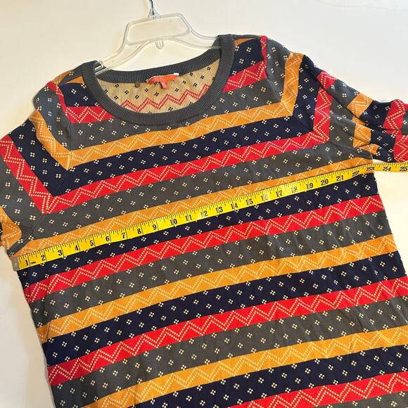 Modcloth Patterned Striped Sweater Womens Size 3X Multicolor Cotton Modal Boho - Picture 8 of 9